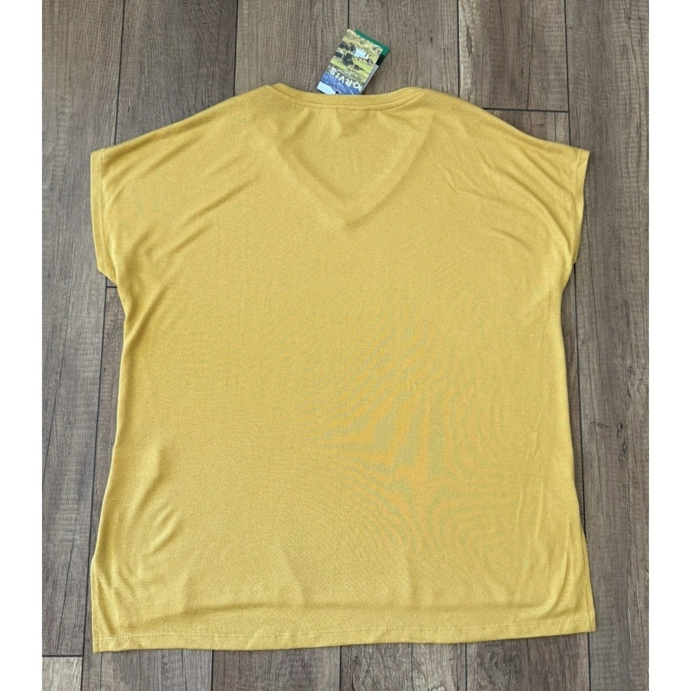 NWT ORVIS Women's Mustard Yellow V-Neck Short Sleeve Knit Casual Top Size XL - Picture 12 of 14